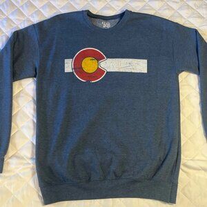 Yo Colorado Women’s Blue Sweater Long Sleeved Quilted Small S